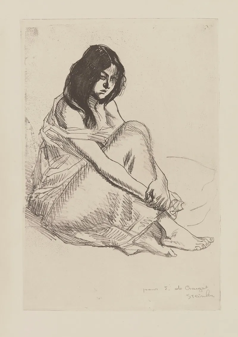 Femme En Chemise Assise