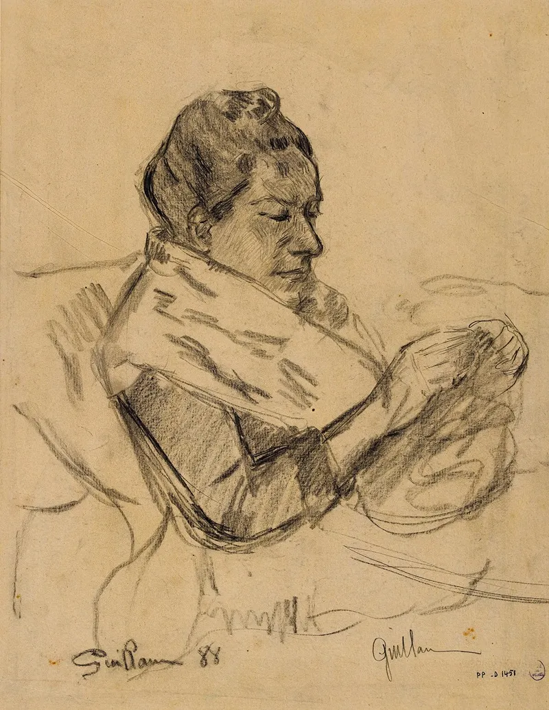 Femme Lisant 6 by Armand Guillaumin - Canvas Print