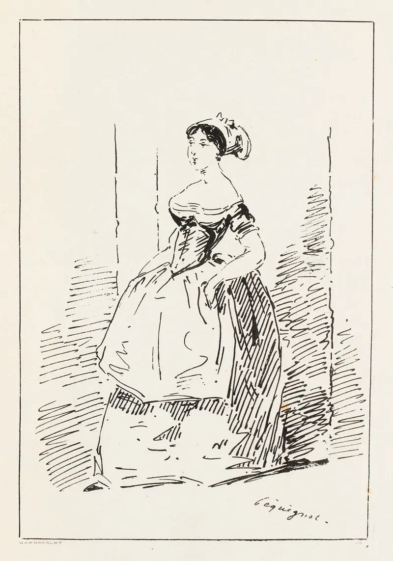 Femme Marchant Vers La Gauche Les Mains Dans Les Poches by Auguste Péquégnot - Canvas Print