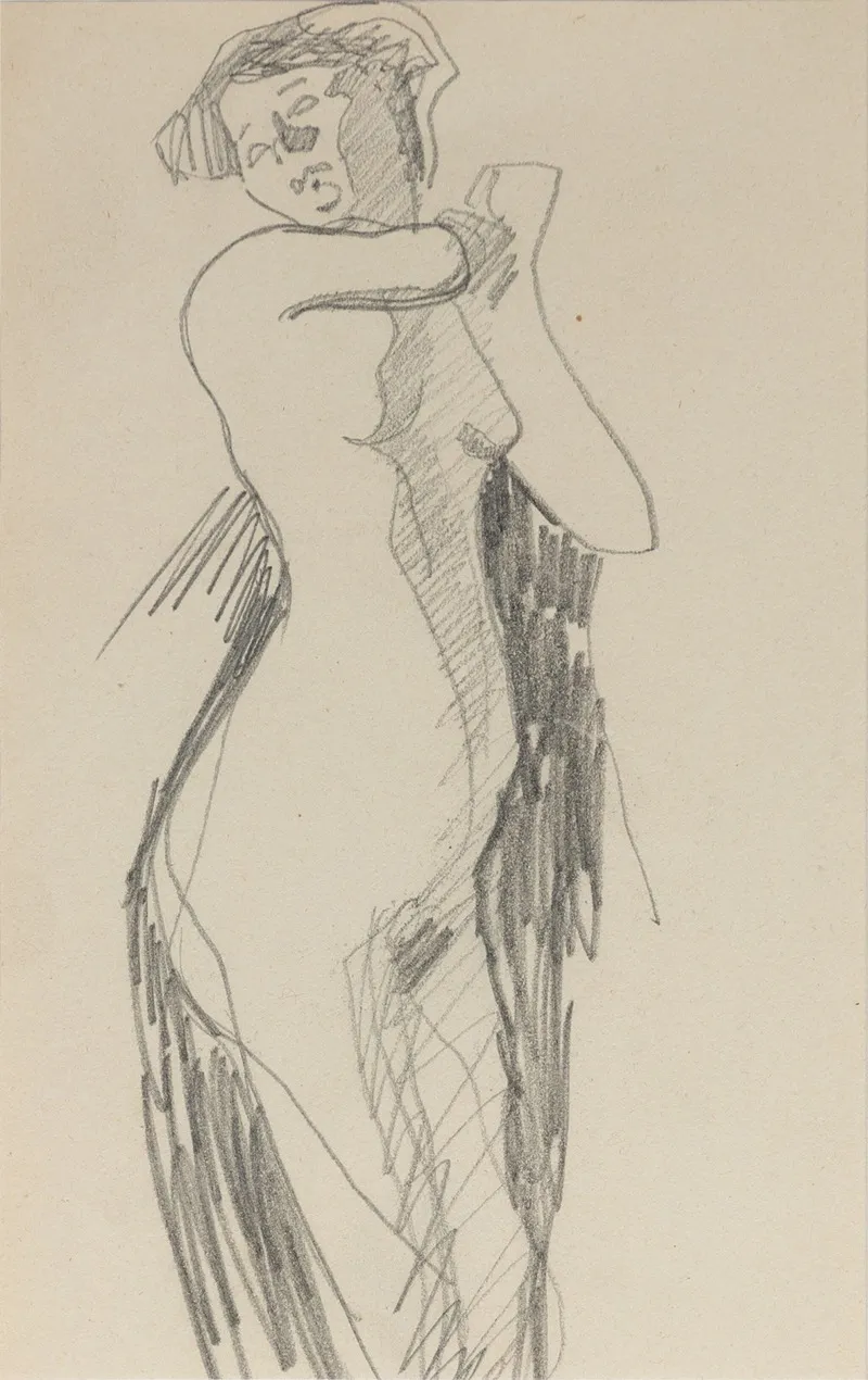 Femme Nue Debout 9 by Amedeo Modigliani - Canvas Print