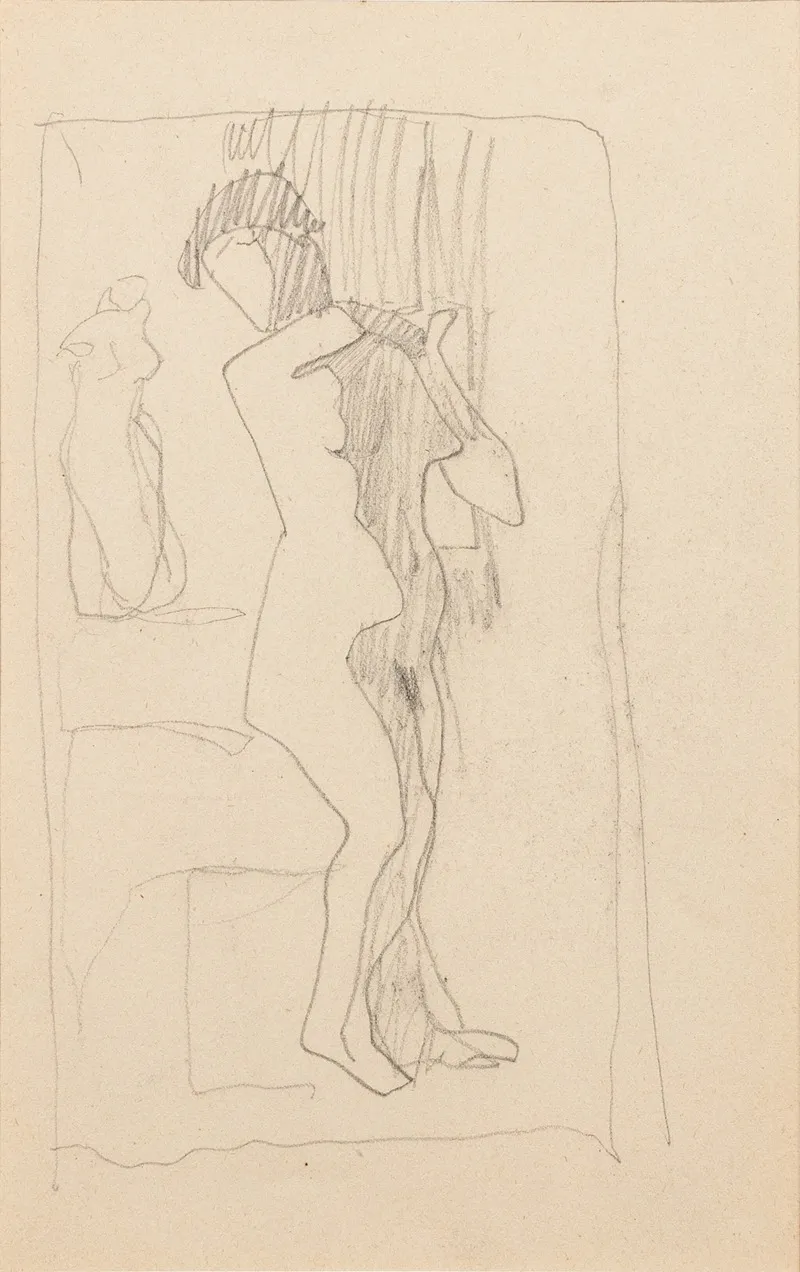 Femme Nue Debout De Trois Quarts Vers La Droite 2 by Amedeo Modigliani - Canvas Print