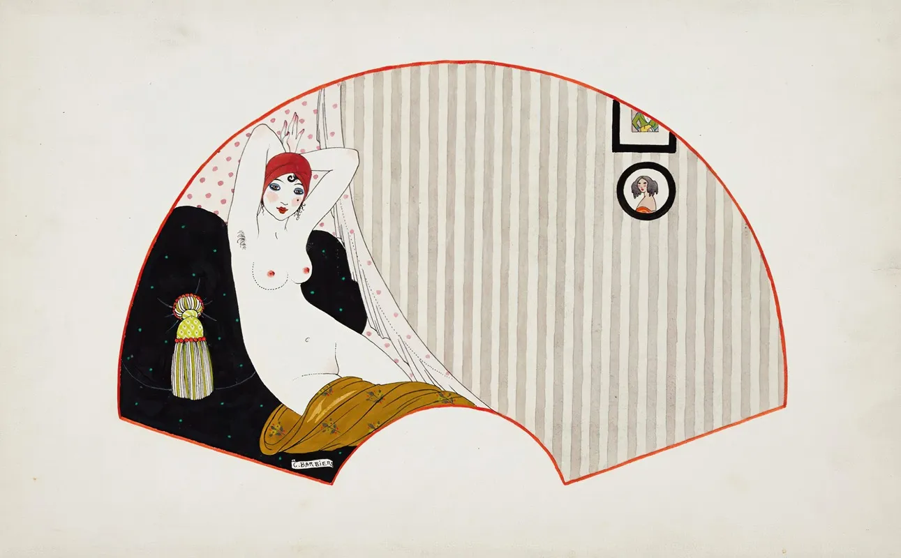 Femme Nue Sur Un Divan by George Barbier - Canvas Print