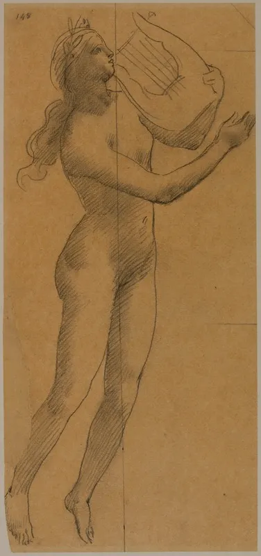 Femme Nue Tenant Une Lyre
