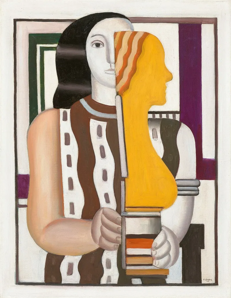 Femme Portant Une Statuette by Fernand Léger - Canvas Print