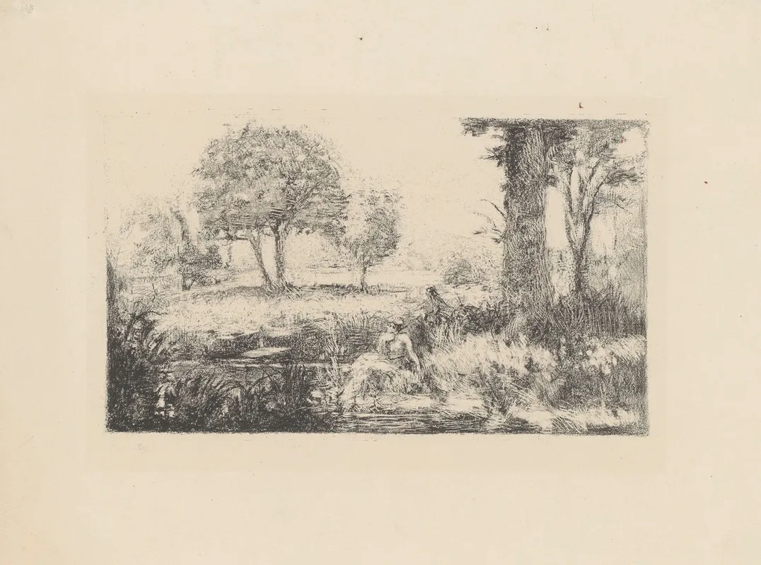 Femmes Assises Au Bord Dun Etang by Ker-Xavier Roussel - Canvas Print