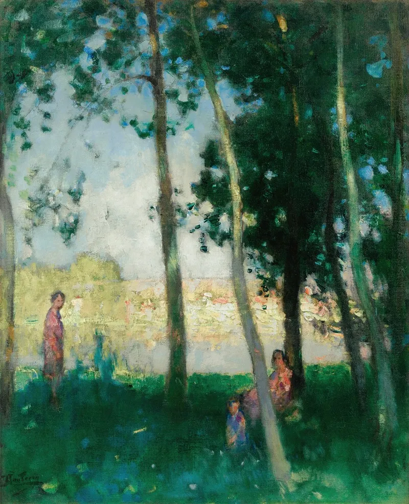 Femmes Au Bord De Leau by Pierre-Eugène Montézin - Canvas Print