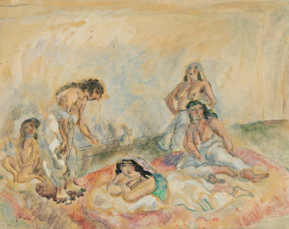 Femmes Au Salon by Jules Pascin - Canvas Print