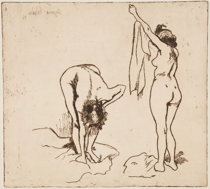 Femmes Sessuyant Baigneuses by Suzanne Valadon - Canvas Print