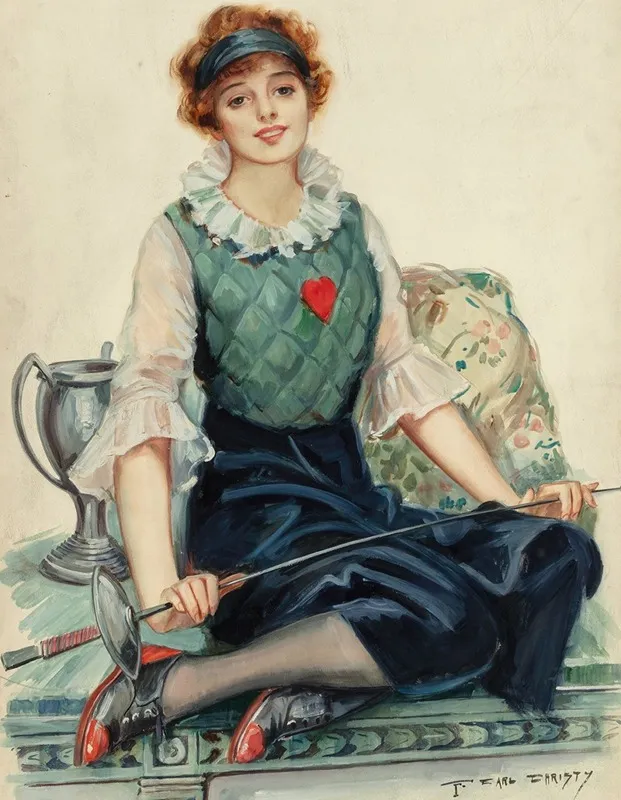 Fencing by F. Earl Christy - Canvas Print