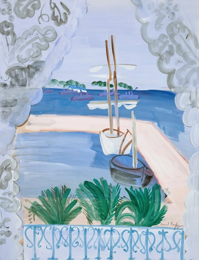 Fenetre Ouverte A Golfe Juan by Raoul Dufy - Canvas Print