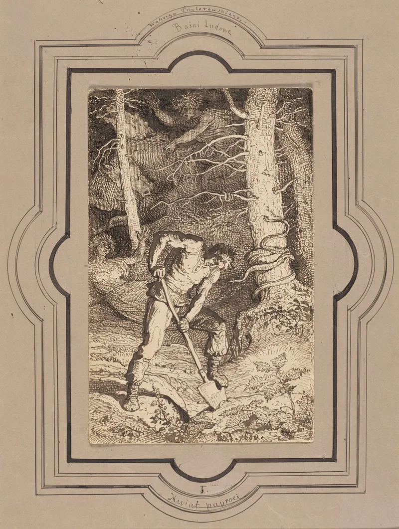 Fern Flower Illustration For A Fable By Walery Przyborowski
