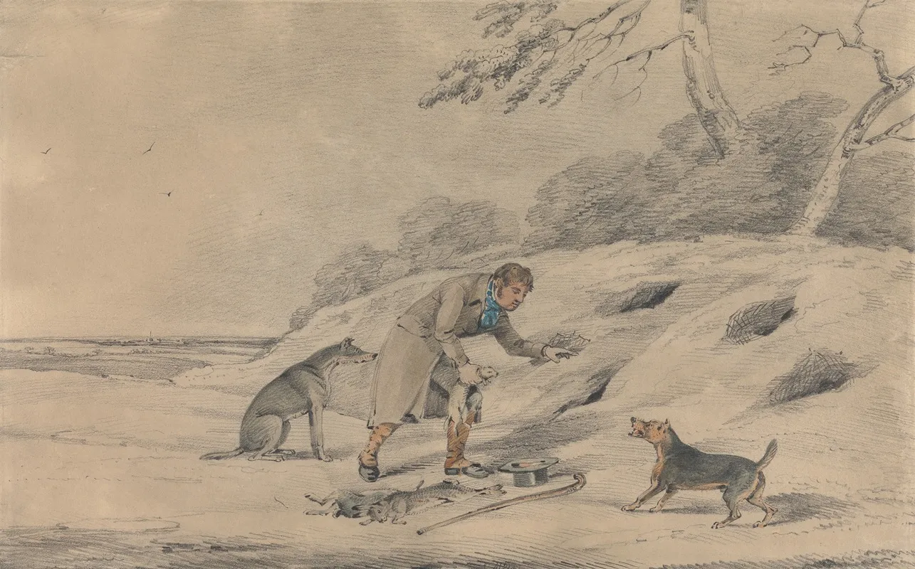Ferreting by Samuel Alken - Canvas Print