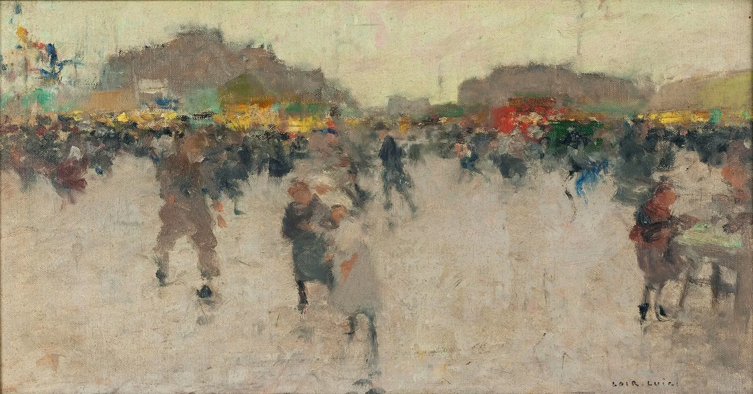 Fete De La Place Du Trone Paris by Luigi Loir - Canvas Print