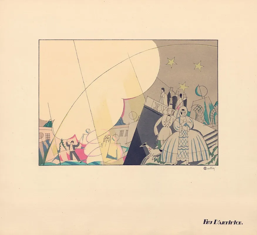 Feu Dartifice by Charles Martin - Canvas Print