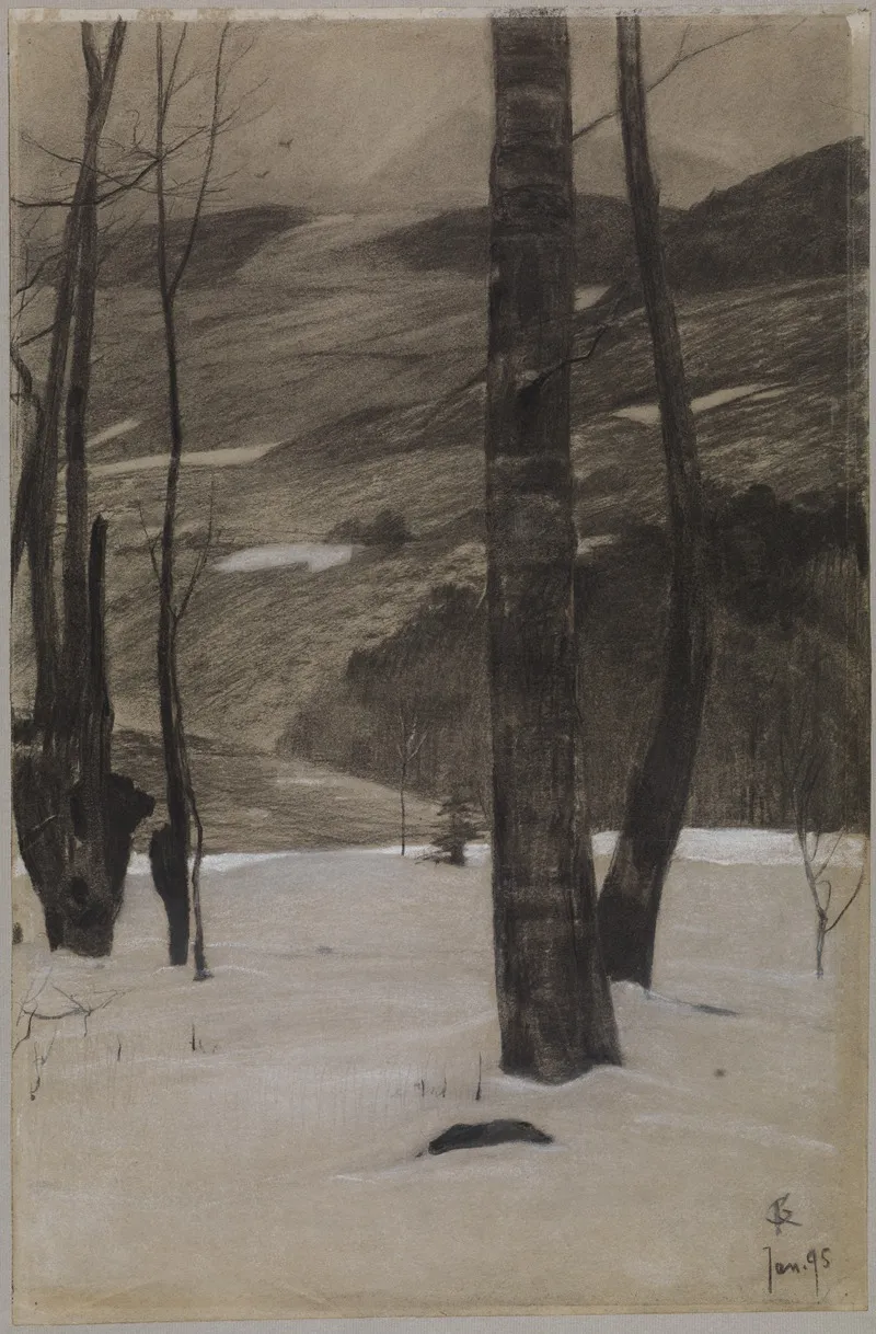 Feuchter Wintertag by Gustav Kampmann - Canvas Print