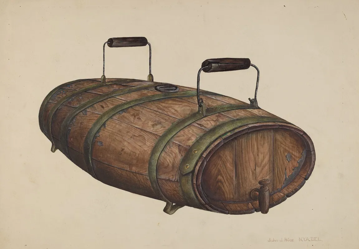 Field Water Keg by John Price - Canvas Print