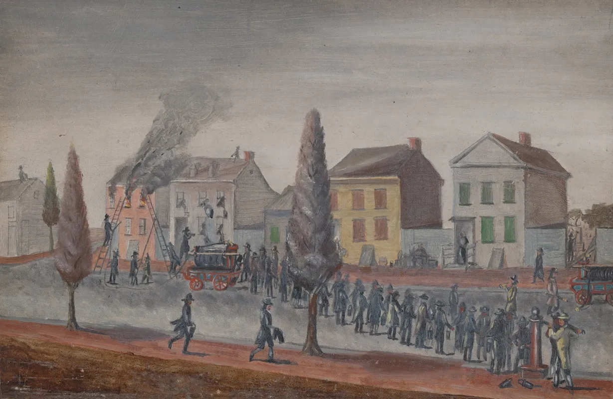 Fighting A Fire by William P. Chappel - Canvas Print
