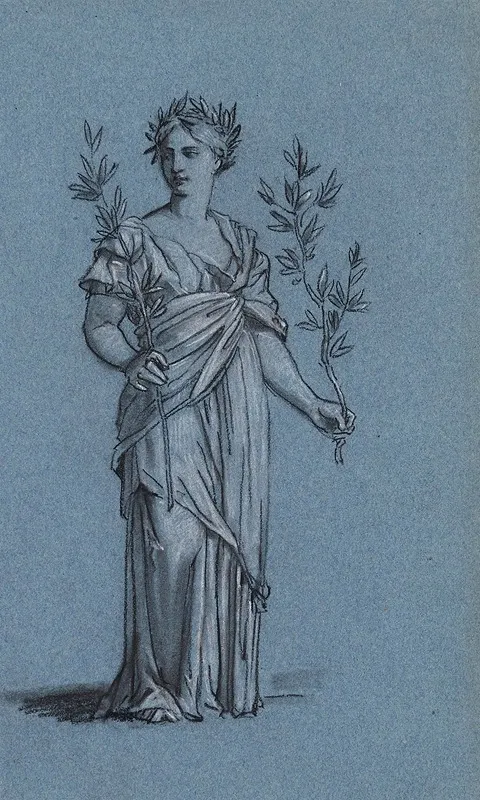 Figure Centrale Du Groupe De Gauche by Pierre-Paul Prud'hon - Canvas Print