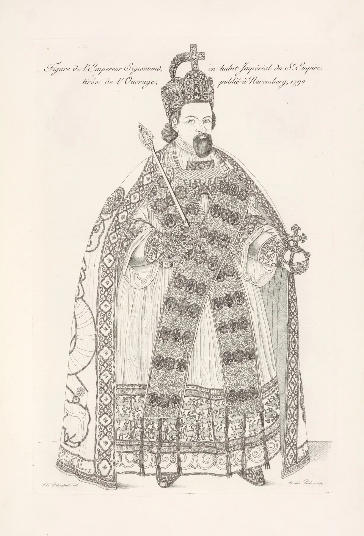 Figure De Lempereur Sigismond En Habit Imperial Du St Empire Tiree De Louvrage Publie A Nuremberg 1790