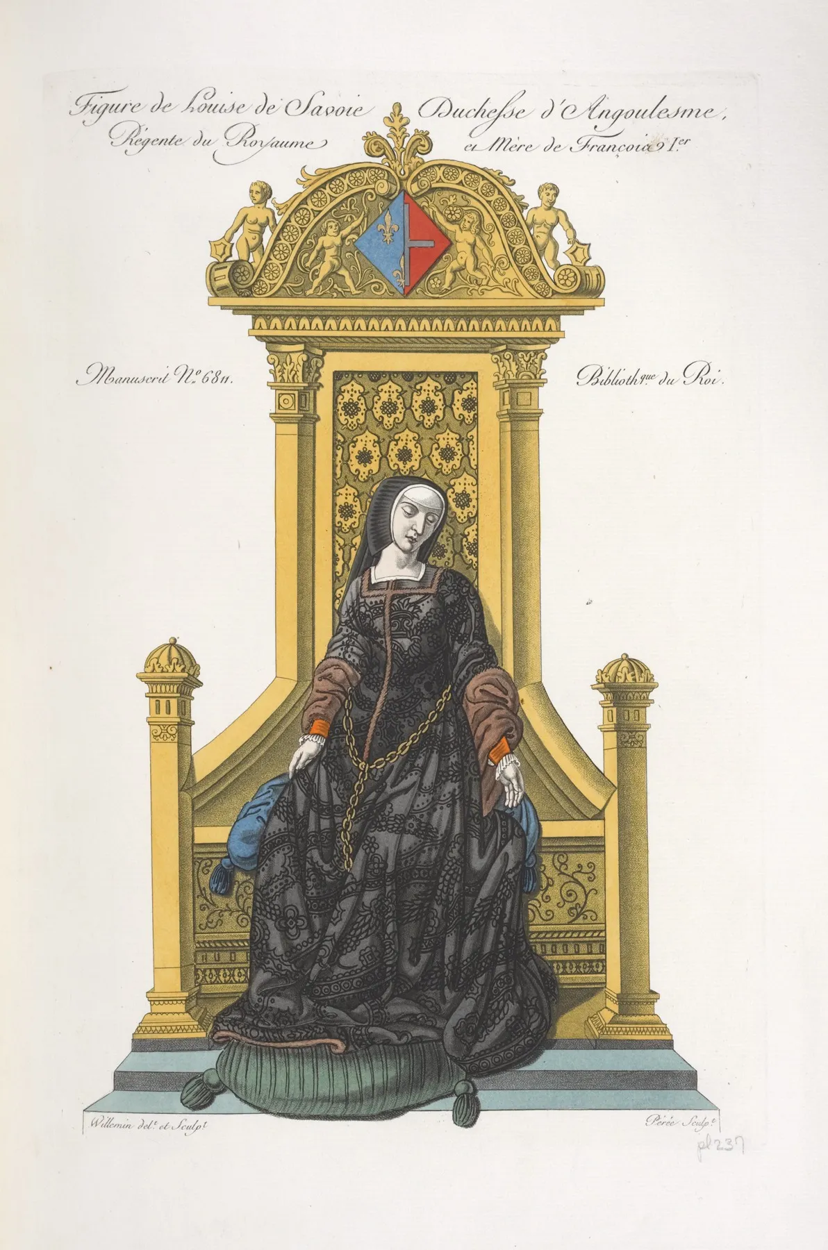 Figure De Louise De Savoie Duchesse Dangoulesme Regente Du Royaume Et Mere De Francois Ier by Nicolas Xavier Willemin - Canvas Print