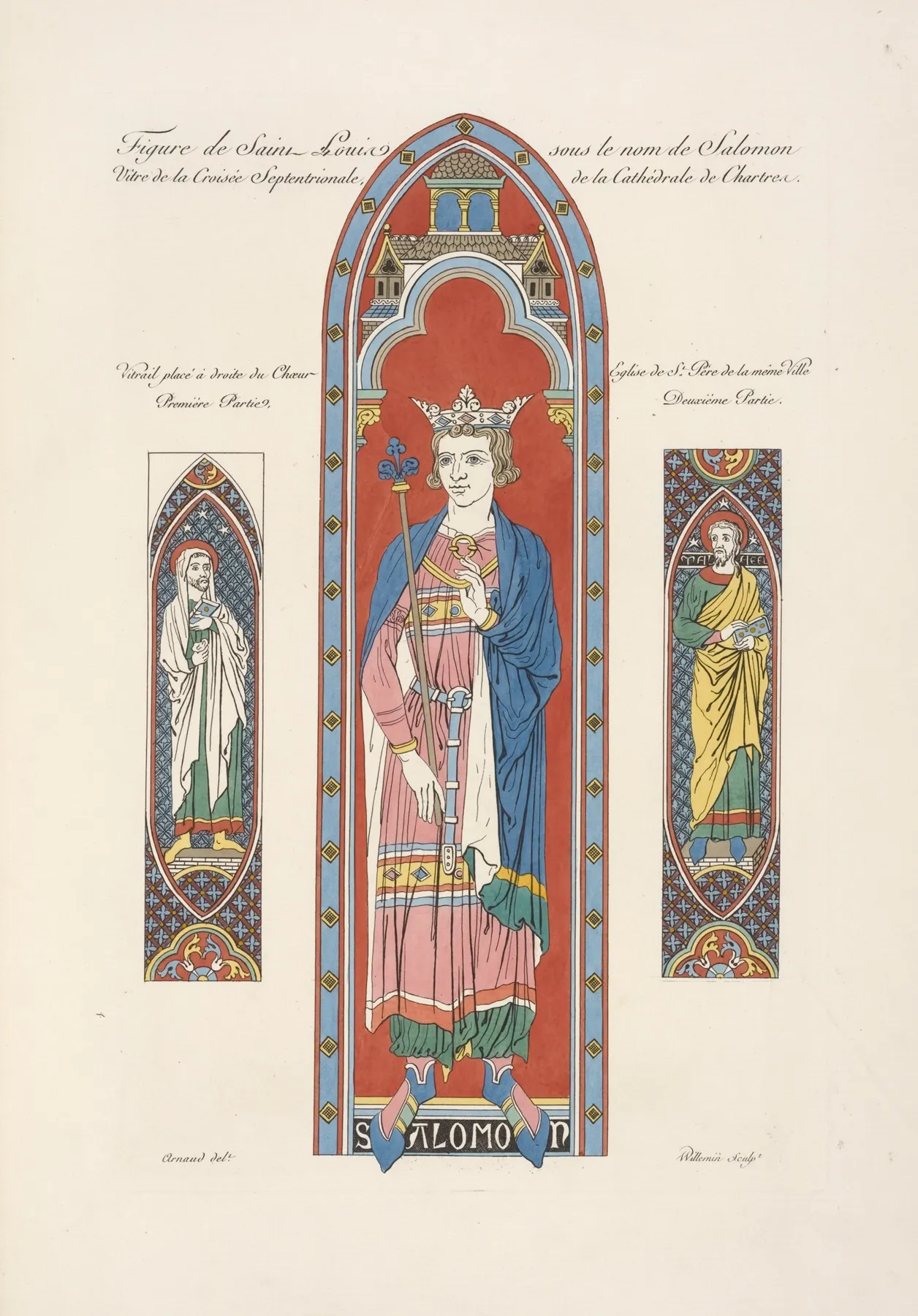 Figure De Saint Louis Sous Le Nom De Salomon Vitre De La Croisee Septentrionale De La Cathedrale De Chartres