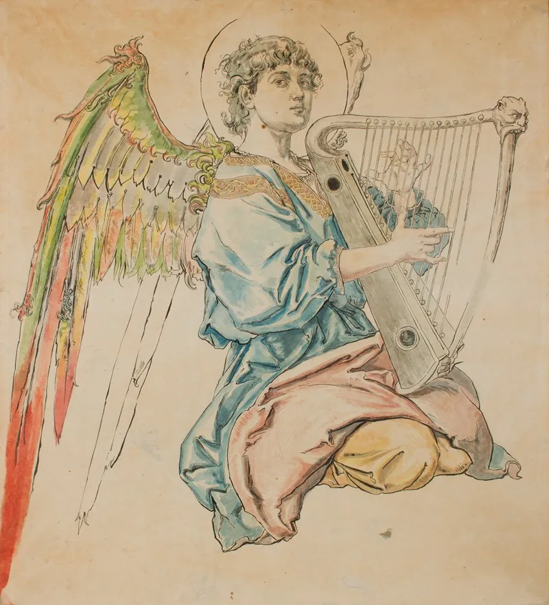 Figure Of An Angel Playing The Lute
