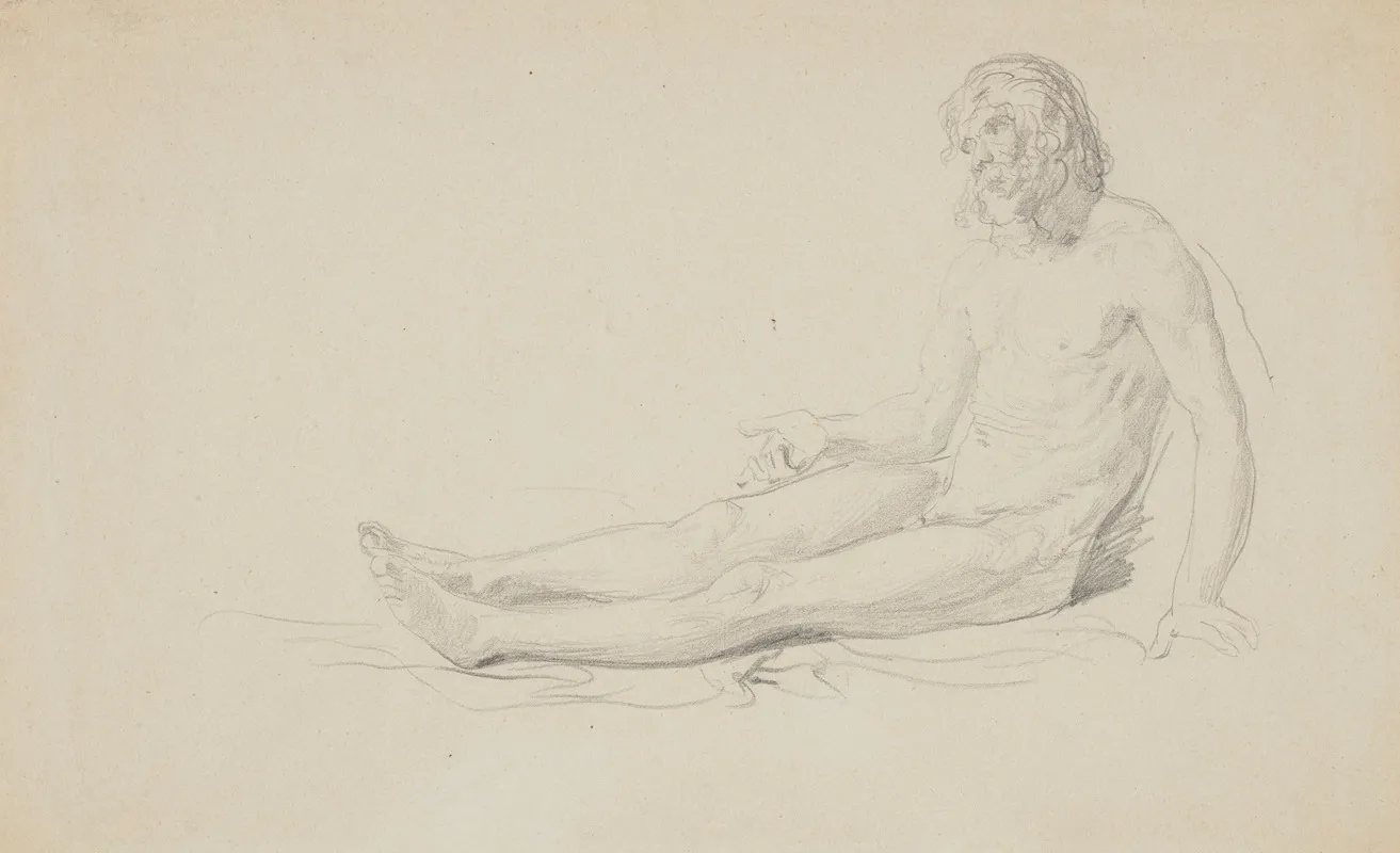 Figure Of Sitting Man Sketch For The Painting Titled Casimir The Great And The Jews