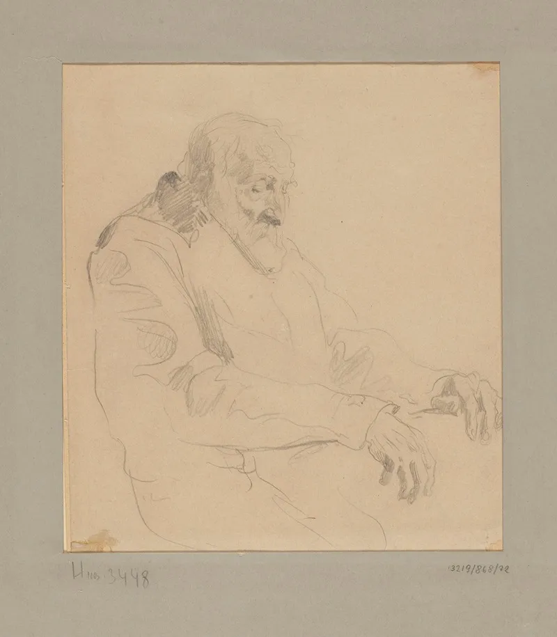 Figure Of Sitting Old Man Sketch For The Painting The Princesss Dowry