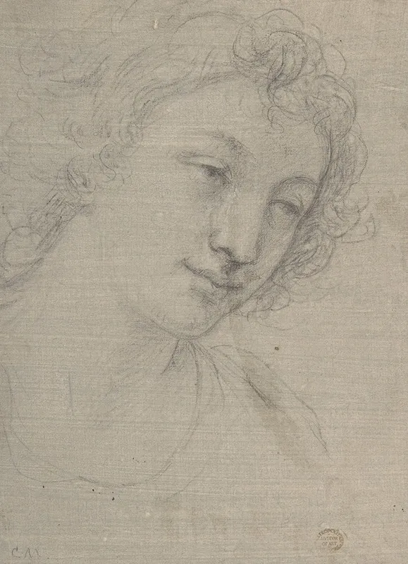 Figure Of Young Man Or Woman In Bust Length In Three Quarter View