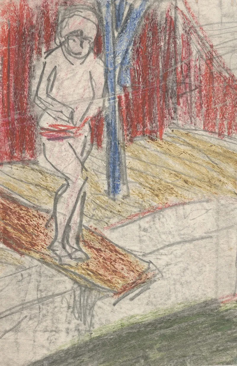 Figure On Diving Board