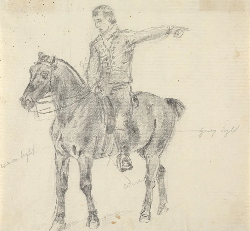 Figure On Horseback Facing Left