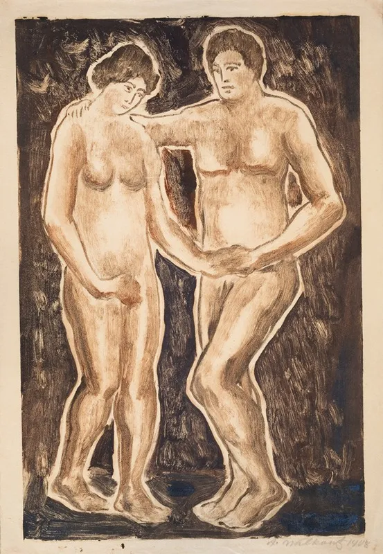 Figure Sketch 3 by Abraham Walkowitz - Canvas Print