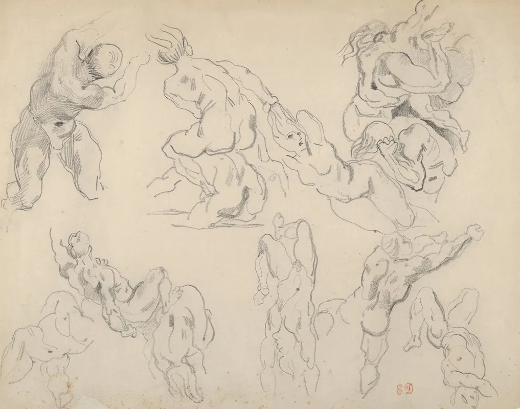 Figure Studies After Rubenss Fall Of The Rebel Angels