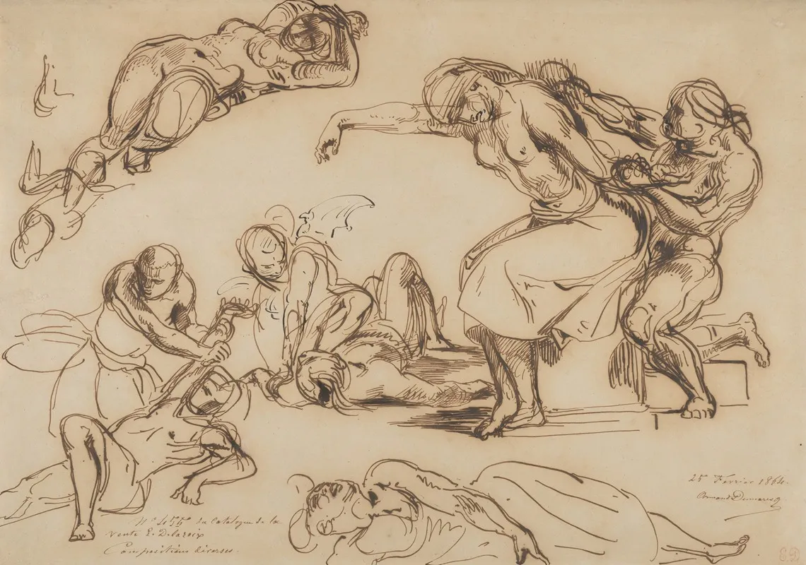Figure Studies For The Salon Du Roi Palais Bourbon