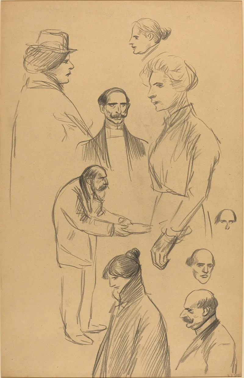 Figure Studies Verso 6 by Théophile Alexandre Steinlen - Canvas Print