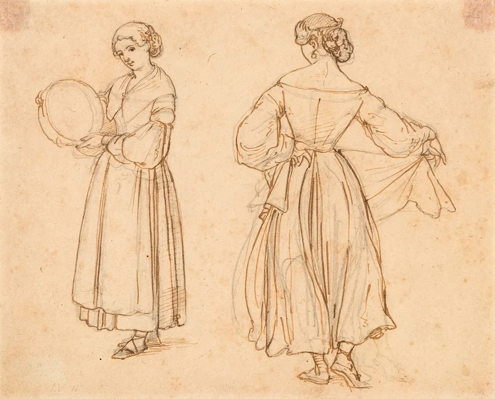 Figure Study For Dancing Roman Woman