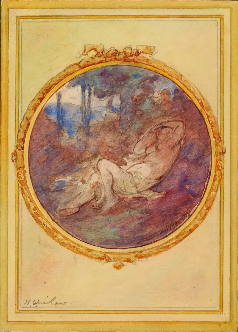 Figure Study For Decorative Panel