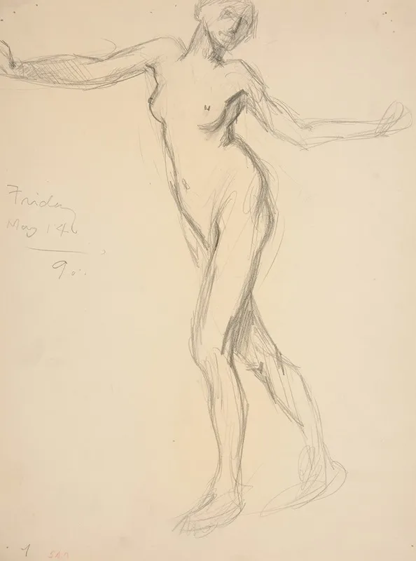 Figure Study For The Hours 5 Am Sketch For Mural For The State Capitol Building In Harrisburg Pennsylvania 1902 1911