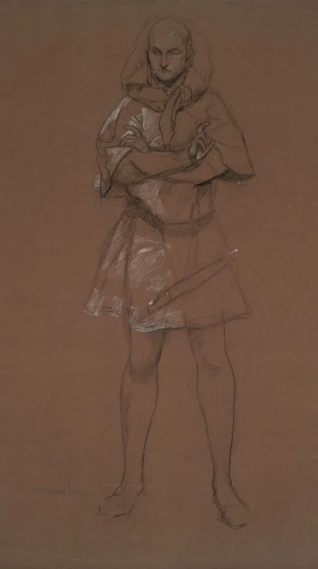 Figure Study Man In Medieval Costume Possibly A Study For Hamlet
