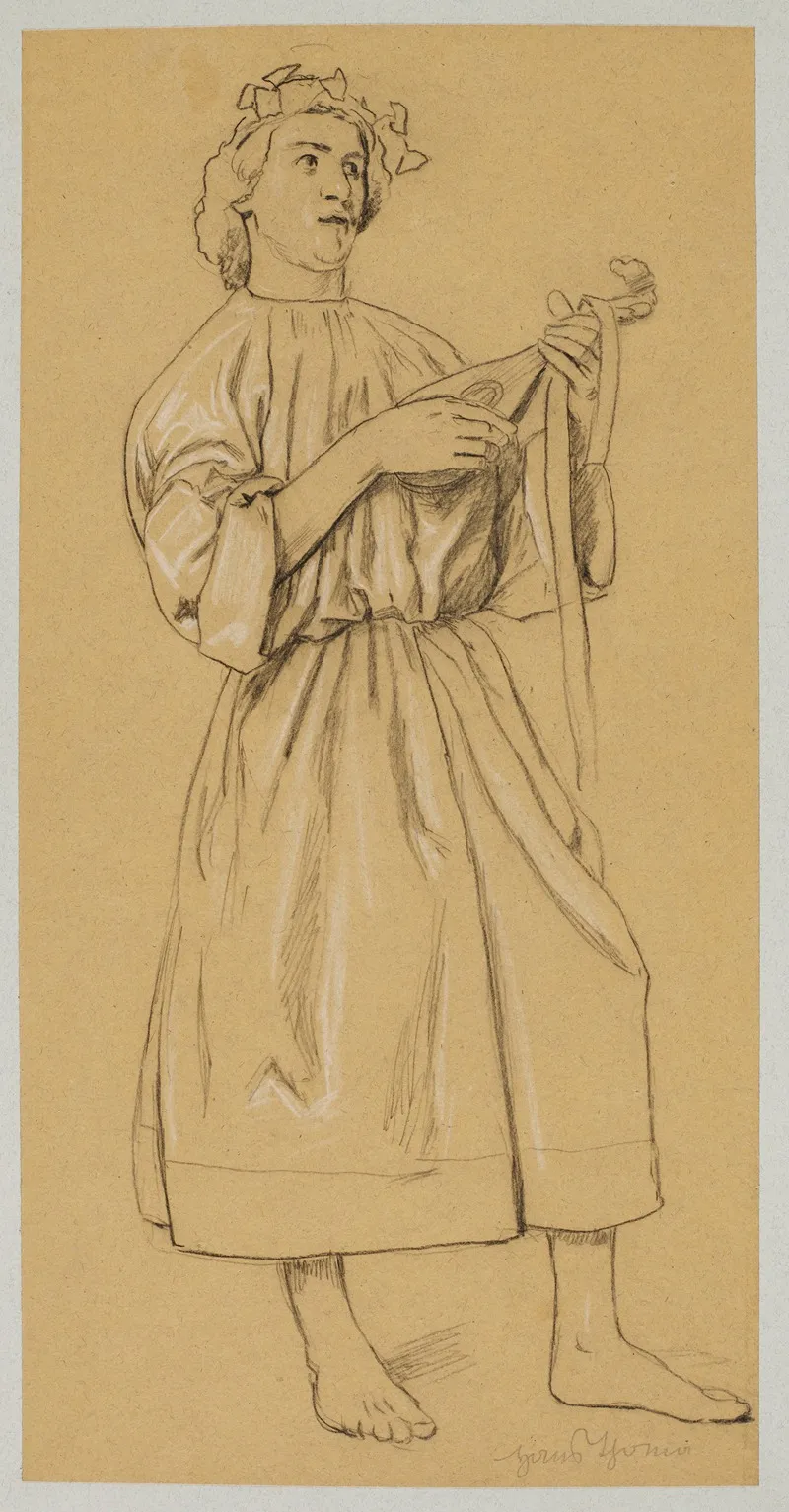 Figure With A Lute And Crowned With A Wreath