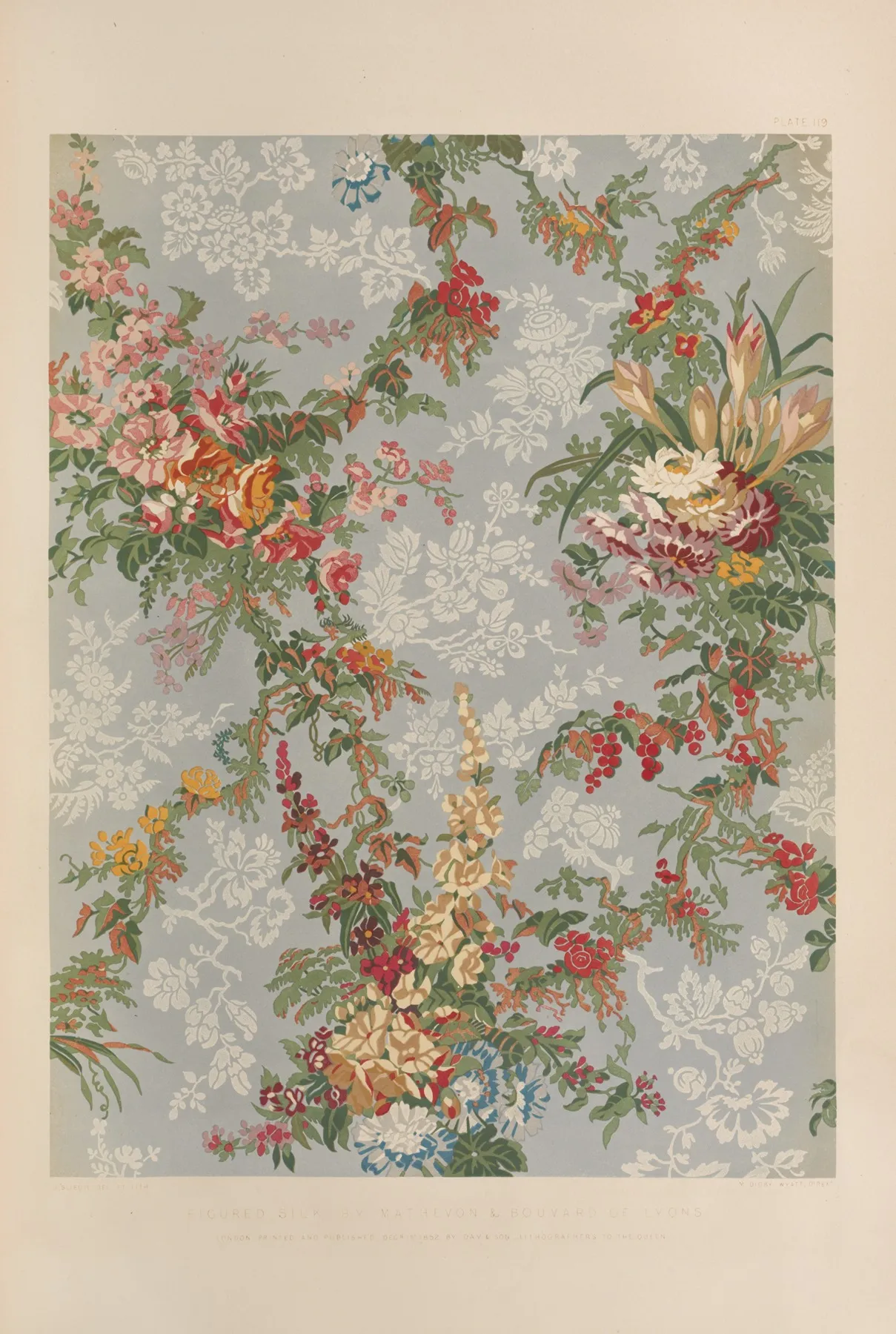 Figured Silk By Mathevon Bouvard Of Lyons