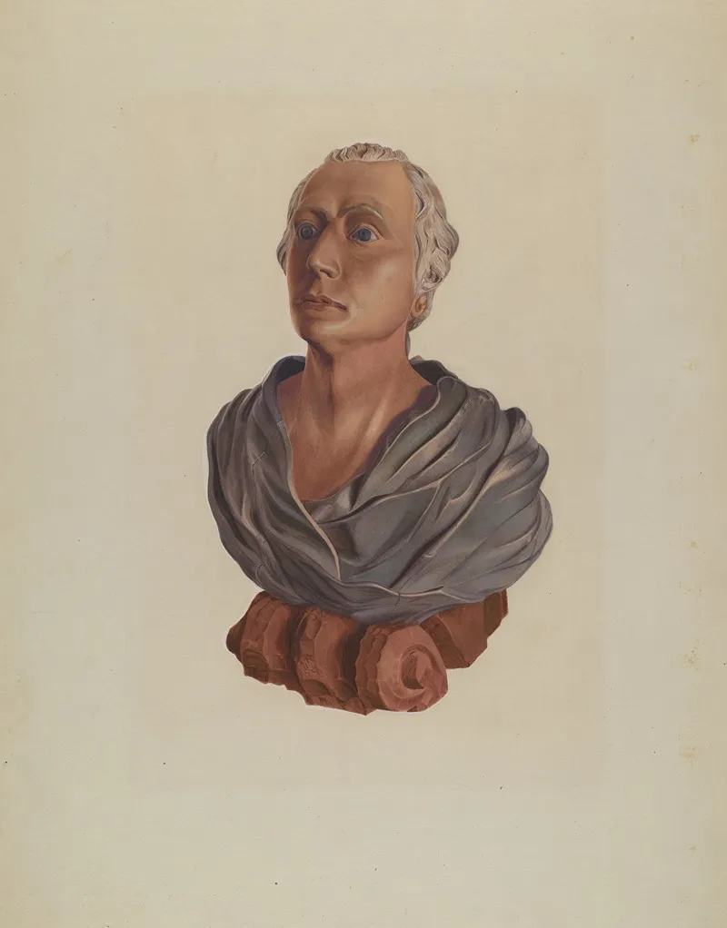 Figurehead Bust Of Washington by Betty Fuerst - Canvas Print