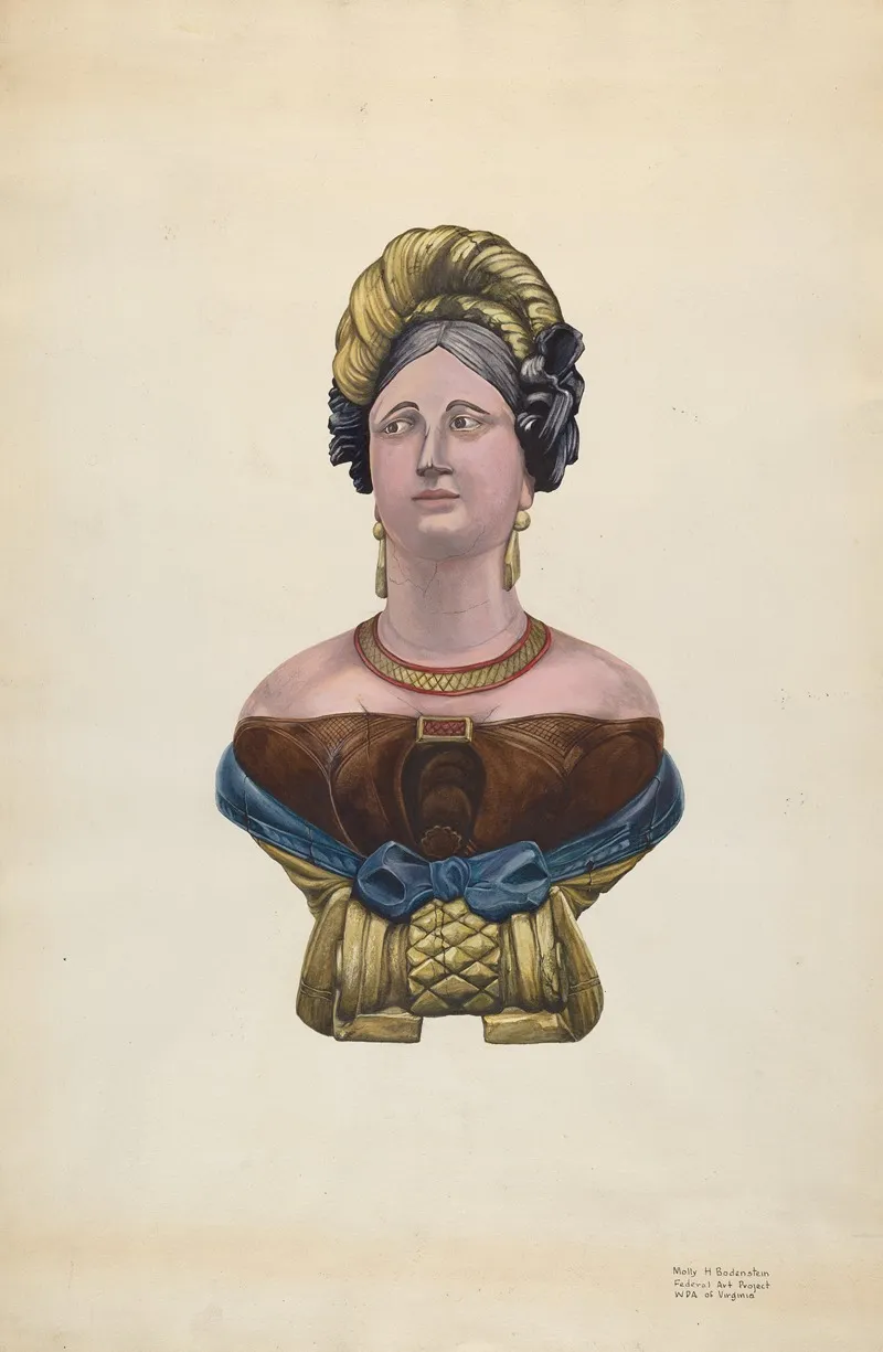 Figurehead For Ship Marcia Allen by Molly Bodenstein - Canvas Print
