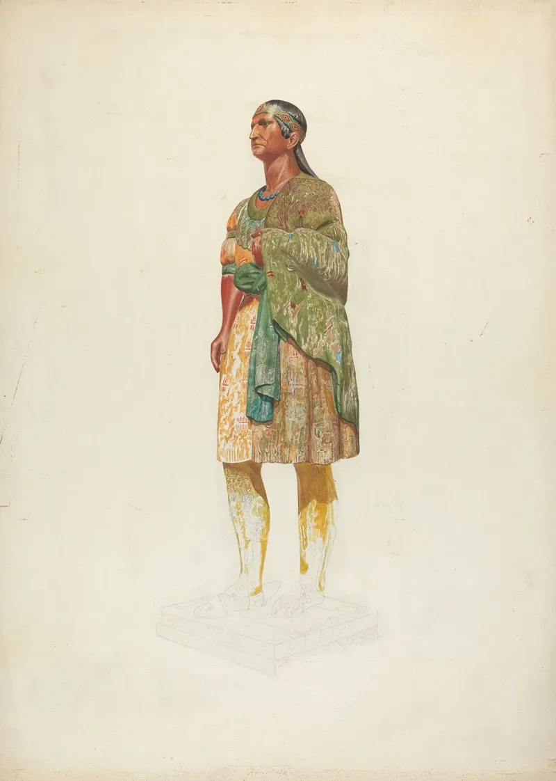 Figurehead Indian by Hazel Hyde - Canvas Print