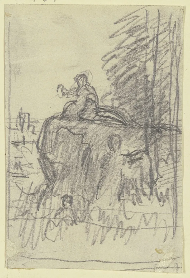 Figuren In Einer Landschaft by Philipp Rumpf - Canvas Print