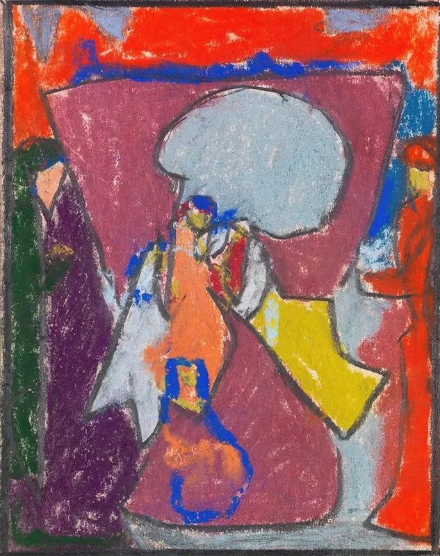 Figurengruppe by Adolf Hölzel - Canvas Print