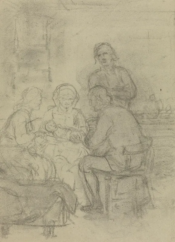 Figurer Rundt Kvinne Med Spebarn