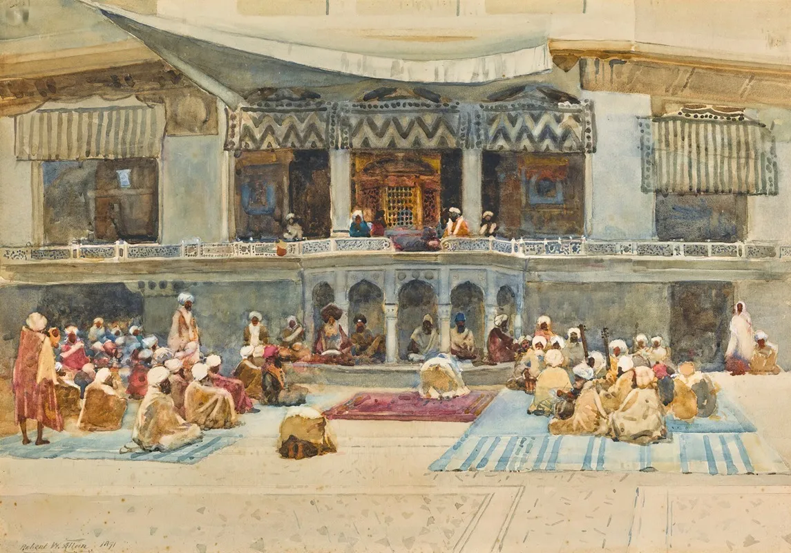 Figures Before A Mosque