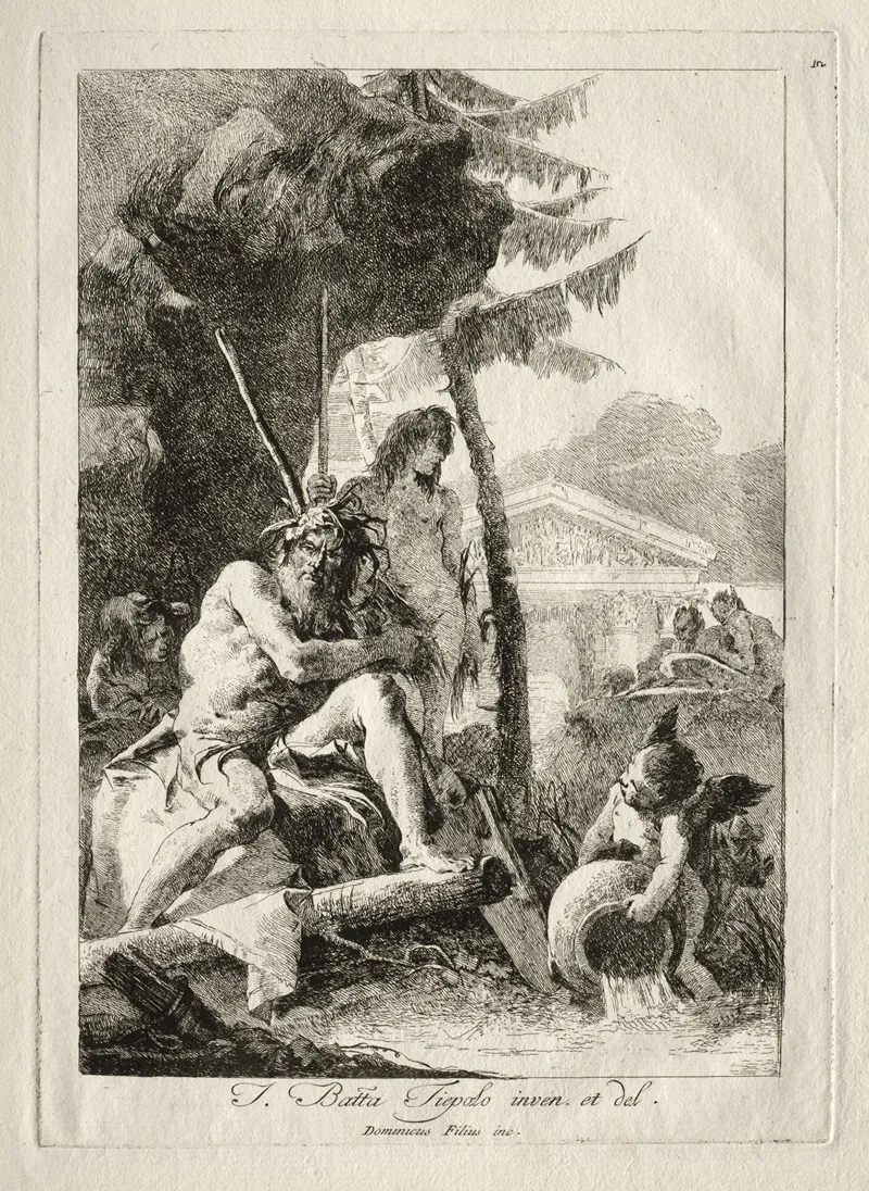 Figures Fluviales by Giovanni Domenico Tiepolo - Canvas Print