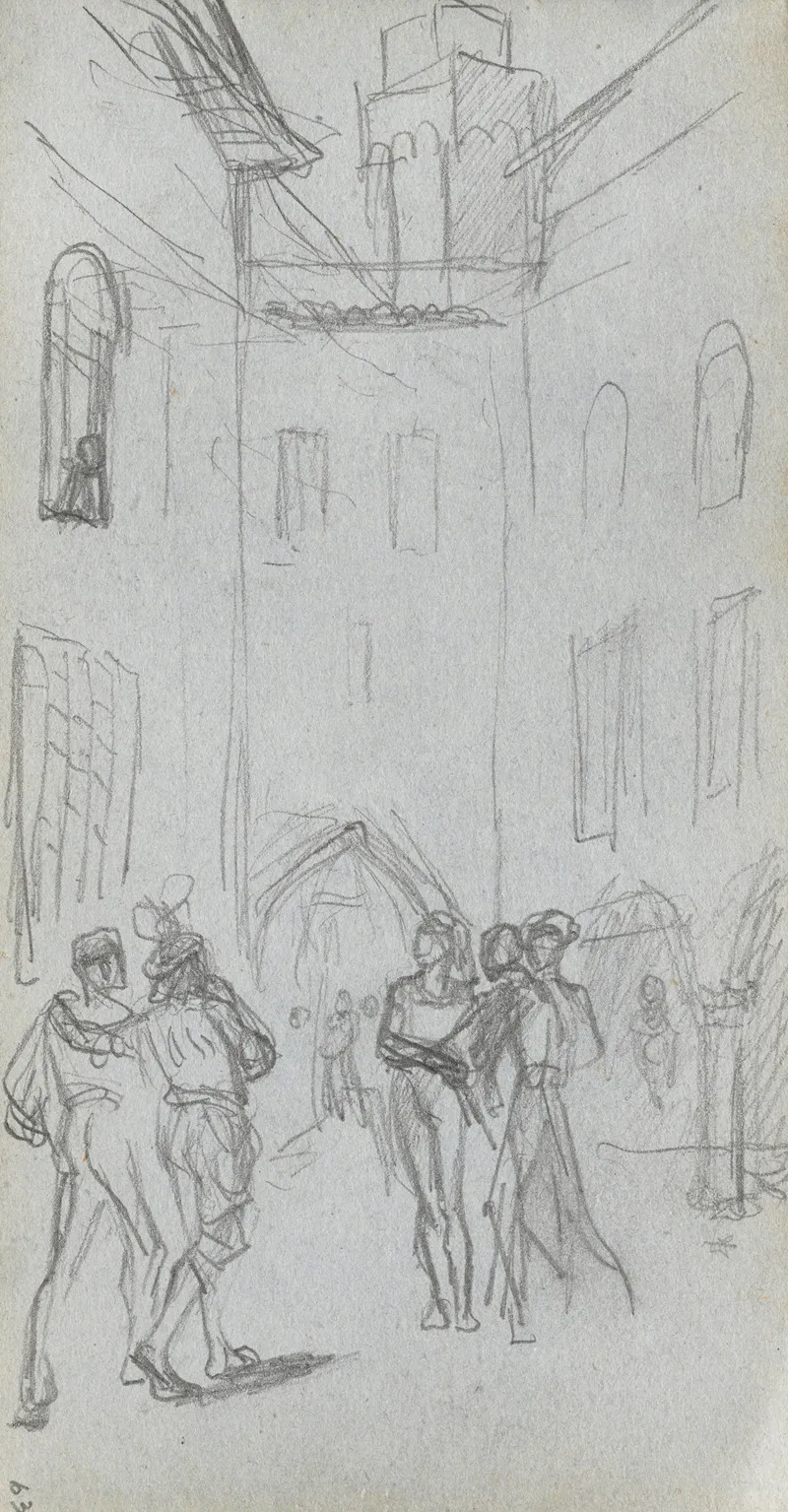 Figures In A Courtyard